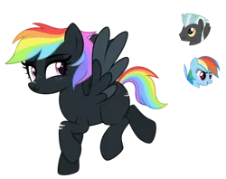 Size: 1024x810 | Tagged: safe, artist:sapphiretwinkle, derpibooru import, rainbow dash, thunderlane, oc, pegasus, pony, colored wings, female, image, mare, offspring, parent:rainbow dash, parent:thunderlane, parents:thunderdash, png, scar, simple background, transparent background, two toned wings, wings