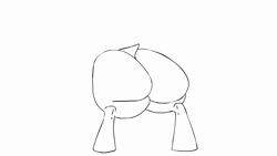 Size: 1280x720 | Tagged: suggestive, artist:parumpi, pony, animated, behind, blank pony, butt, facing away, frame by frame, huge butt, image, large butt, mp4, no sound, plot, simple background, squishy, the ass was fat, walking, white background, wip