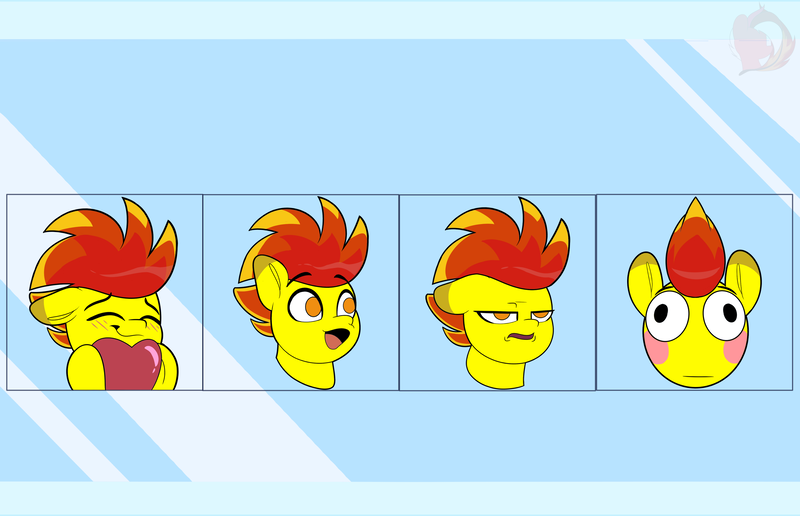 Size: 3600x2324 | Tagged: safe, artist:joaothejohn, derpibooru import, oc, oc:dexstar, unofficial characters only, pegasus, pony, blushing, bruh, commission, cute, emoji, emotes, expressions, heart, image, lidded eyes, male, multicolored hair, open mouth, pegasus oc, png, poggers, shy, smiling, solo, wings, ych result