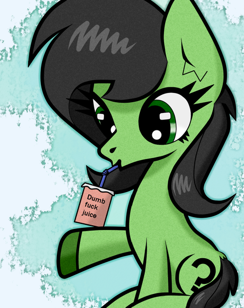 Size: 1000x1260 | Tagged: safe, artist:scandianon, derpibooru import, oc, oc:anonfilly, unofficial characters only, pony, cup, female, filly, foal, image, looking down, png, sipping, straw, vulgar