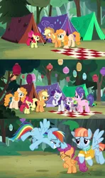 Size: 1280x2159 | Tagged: artist needed, safe, anonymous artist, artist:dashiesparkle, artist:evilangeljs, artist:ironm17, derpibooru import, edit, edited screencap, screencap, apple bloom, applejack, cookie crumbles, pear butter, rainbow dash, rarity, scootaloo, sweetie belle, windy whistles, earth pony, pegasus, pony, unicorn, campfire tales, ^^, adopted, adopted daughter, adopted offspring, alternate scenario, apple bloom's bow, apple sisters, applejack's hat, bag, belle sisters, bow, cowboy hat, cute, daaaaaaaaaaaw, eyes closed, female, filly, foal, freckles, grin, hair bow, hat, headcanon, headcanon in the description, horn, image, looking at each other, looking at someone, mare, mother and child, mother and daughter, picnic blanket, png, ruffles, scootadoption, scootalove, siblings, sisters, smiling, smiling at each other, spread wings, suitcase, tent, wholesome, wings