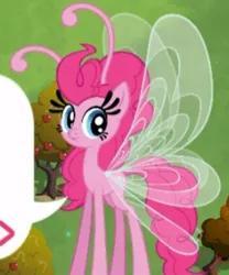 Size: 448x539 | Tagged: safe, derpibooru import, screencap, pinkie pie, breezie, breezie pie, breeziefied, dialogue, gameloft, image, jpeg, lashes, species swap