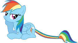 Size: 5339x3000 | Tagged: safe, artist:cloudy glow, derpibooru import, rainbow dash, pegasus, female, g4, image, png, simple background, solo, tail, tail pull, transparent background, vector