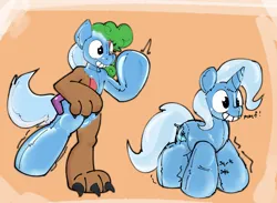 Size: 1280x935 | Tagged: suggestive, artist:wallswallswalls, ponerpics import, ponybooru import, trixie, oc, unofficial characters only, inflatable pony, kirin, pony, image, inanimate tf, inflatable, jpeg, transformation