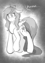 Size: 1463x2048 | Tagged: safe, artist:mscolorsplash, derpibooru import, oc, oc:color splash, unofficial characters only, pegasus, pony, eye clipping through hair, female, grayscale, image, jpeg, mare, monochrome, solo