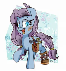 Size: 1972x2104 | Tagged: safe, artist:lou, derpibooru import, oc, unofficial characters only, pony, amputee, bandaid, female, hammer, image, jpeg, mare, prosthetic leg, prosthetic limb, prosthetics, toolbelt