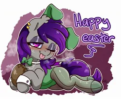 Size: 2288x1872 | Tagged: suggestive, artist:lou, derpibooru import, oc, unofficial characters only, pony, blushing, bunny ears, bunny suit, clothes, drool, drool string, egg, female, image, jpeg, leotard, mare