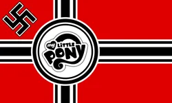 Size: 2560x1536 | Tagged: safe, artist:sanctvs, flag, image, mlpol, my little pony, nazi, png