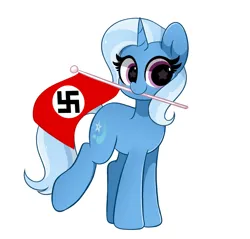 Size: 2048x1954 | Tagged: safe, artist:kittyrosie, edit, editor:edits of hate, trixie, base used, flag, image, mlpol, nazi, png, simple background, white background