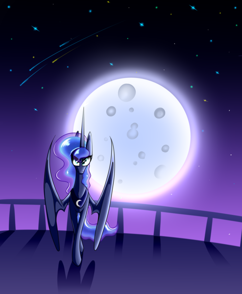 Size: 8176x9936 | Tagged: safe, artist:bumskuchen, derpibooru import, princess luna, alicorn, pony, absurd resolution, image, looking at you, moon, night, png, princess, solo
