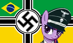 Size: 952x569 | Tagged: safe, artist:deathp0ny, brazil, flag, image, mlpol, nazi, png, skull, swastika