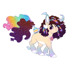 Size: 1349x1139 | Tagged: safe, artist:shady-bush, derpibooru import, oc, original species, pony, scented pony, easter, easter egg, female, holiday, image, mare, png, simple background, solo, transparent background