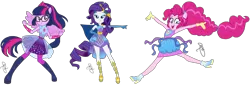 Size: 6036x2048 | Tagged: safe, derpibooru import, pinkie pie, rarity, sci-twi, twilight sparkle, equestria girls, equestria girls series, g4, image, png, ponied up, simple background, transparent background