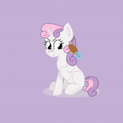 Size: 800x800 | Tagged: safe, artist:chevaleto, derpibooru import, sweetie belle, pony, unicorn, animated, blushing, brush, brushie brushie, brushing, derpibooru exclusive, female, filly, foal, g4, gif, hairbrush, horn, image, implied rarity, magic, offscreen character, simple background, solo, telekinesis, unamused