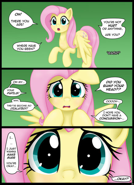 Size: 1280x1761 | Tagged: safe, artist:lennondash, derpibooru import, part of a set, fluttershy, pegasus, close-up, comic, concerned, cute, dialogue, extreme close up, image, jpeg, looking at you, oh my, part of a series, shyabetes, solo