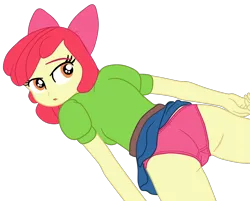 Size: 1935x1554 | Tagged: suggestive, artist:gmaplay, derpibooru import, apple bloom, equestria girls, ass, bloom butt, butt, female, g4, image, png, simple background, solo, solo female, transparent background