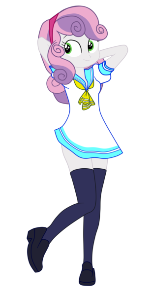 Size: 1900x3717 | Tagged: safe, artist:gmaplay, derpibooru import, sweetie belle, equestria girls, clothes, female, g4, image, older, older sweetie belle, png, pretty sailor crew, sailor uniform, simple background, socks, solo, stockings, thigh highs, transparent background, uniform