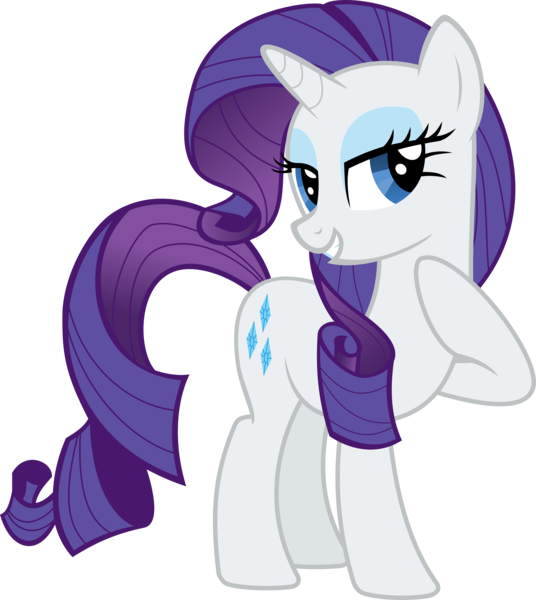 Size: 6039x6760 | Tagged: safe, artist:almostfictional, derpibooru import, rarity, pony, unicorn, .svg available, absurd resolution, female, g4, grin, horn, image, lidded eyes, mare, png, raised hoof, show accurate, simple background, smiling, solo, transparent background, vector