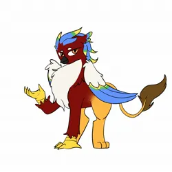 Size: 2048x2048 | Tagged: safe, artist:sugar lollipop, derpibooru import, oc, unofficial characters only, gryphon, adoptable, cute, digital art, full body, griffon oc, image, jpeg, offering, paypal, selling, shy, simple background, solo, ufo, white background