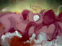 Size: 1600x1200 | Tagged: grimdark, artist:ruby, derpibooru import, pinkie pie, earth pony, pony, blood, crying, death, female, image, lying down, mare, messy mane, on back, open mouth, pinkamena diane pie, pinpoint eyes, png, solo, wide eyes