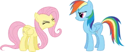 Size: 7181x3000 | Tagged: safe, artist:cloudy glow, derpibooru import, fluttershy, rainbow dash, sonic rainboom (episode), .ai available, g4, image, png, simple background, transparent background, vector