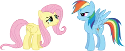 Size: 7280x3000 | Tagged: safe, artist:cloudy glow, derpibooru import, fluttershy, rainbow dash, sonic rainboom (episode), .ai available, g4, image, png, simple background, transparent background, vector