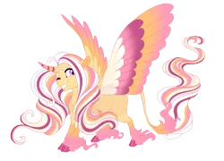 Size: 5000x3600 | Tagged: safe, artist:gigason, derpibooru import, oc, oc:venus, alicorn, pony, colored wings, female, image, mare, multicolored wings, png, simple background, solo, transparent background, unshorn fetlocks, wings