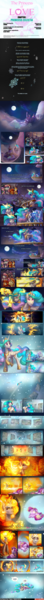 Size: 1759x23891 | Tagged: safe, artist:freeedon, artist:jewellier, artist:lummh, artist:nocturnefrost, derpibooru import, daybreaker, jack pot, night light, princess cadance, princess celestia, princess luna, shining armor, stellar flare, sunburst, sunflower spectacle, sunset shimmer, trixie, twilight sparkle, twilight velvet, alicorn, earth pony, pegasus, pony, unicorn, comic:the princess of love, absurd file size, absurd resolution, advertisement, alternate hairstyle, alternate tailstyle, ascension realm, black background, brother and sister, canterlot, canterlot castle, cewestia, christmas, clothes, colt, colt shining armor, colt sunburst, comic, crown, cute, daaaaaaaaaaaw, decoration, dialogue, ethereal mane, eyes closed, female, fiery mane, filly, filly sunset shimmer, filly trixie, filly twilight sparkle, fire, foal, frightened, g4, grin, gritted teeth, hat, hearth's warming eve, holiday, hoof shoes, horn, image, jewelry, lyrics, magic, male, mare, mare in the moon, moon, music notes, open mouth, open smile, pegasus cadance, peytral, pinpoint eyes, png, princess celestia's special princess making dimension, princess of love, princess shoes, regalia, scarf, siblings, simple background, smiling, snow, snowfall, snowflake, speech bubble, stallion, sunny siblings, sunspot (g4), tail, teeth, text, thumbnail is a stick, transformation, unicorn twilight, wall of tags, wide eyes, winter hat, woona, young cadance, young twilight, younger