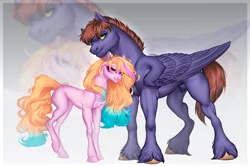 Size: 1280x856 | Tagged: safe, artist:copshop, derpibooru import, oc, unofficial characters only, earth pony, pegasus, pony, concave belly, duo, female, fit, folded wings, height difference, image, male, mare, muscles, nudity, png, sheath, slender, stallion, standing, thin, wings