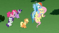 Size: 1024x576 | Tagged: safe, derpibooru import, applejack, fluttershy, pinkie pie, rainbow dash, rarity, spike, twilight sparkle, the ending of the end, animated, big damn heroes, crossover, doctor who, eleventh doctor, good end, image, mane six, matt smith, tardis, webm