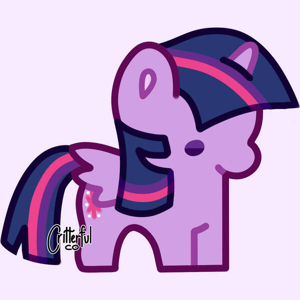 Size: 828x828 | Tagged: safe, artist:critterfulco, derpibooru import, twilight sparkle, twilight sparkle (alicorn), alicorn, pony, chibi, g4, image, jpeg, solo