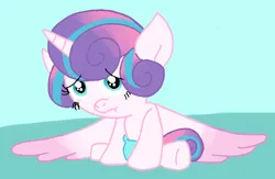 Size: 860x562 | Tagged: safe, artist:cmara, derpibooru import, princess flurry heart, alicorn, pony, baby, baby pony, female, filly, foal, g4, image, png, sad, solo