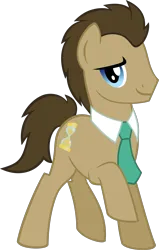 Size: 1500x2359 | Tagged: safe, artist:catachromatic, artist:parclytaxel, derpibooru import, doctor whooves, time turner, earth pony, pony, .svg available, image, lidded eyes, male, necktie, png, raised hoof, simple background, smiling, solo, stallion, transparent background, vector, vector trace