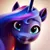 Size: 512x512 | Tagged: safe, ai content, derpibooru import, machine learning generated, stable diffusion, princess luna, alicorn, pony, g5, female, g4, g4 to g5, generation leap, generator:pony diffusion v6 xl, image, looking at you, png, simple background, smiling, smiling at you, solo, solo female