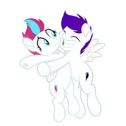 Size: 3600x3600 | Tagged: safe, artist:ramixe dash, derpibooru import, zipp storm, oc, oc:ramixe dash, pegasus, pony, g5, belly, cheek squish, female, g4, g5 to g4, generation leap, hug, image, male, mare, png, round belly, ship:ramixestorm, simple background, squishy cheeks, stallion, transparent background