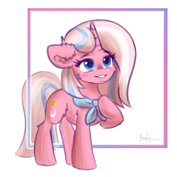 Size: 2000x2000 | Tagged: safe, artist:kindny-chan, derpibooru import, clear sky, pony, image, jpeg, solo