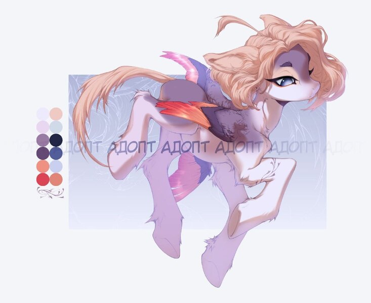 Size: 1280x1048 | Tagged: safe, artist:rrusha, derpibooru import, oc, unofficial characters only, pegasus, pony, adoptable, colored wings, female, image, jpeg, mare, reference sheet, solo, unshorn fetlocks, watermark, wings