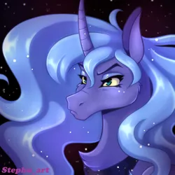 Size: 1024x1024 | Tagged: safe, artist:stephu-art, derpibooru import, princess luna, alicorn, pony, image, jpeg, solo