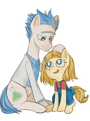 Size: 500x667 | Tagged: safe, artist:爆燃棉花糖, derpibooru import, ponified, pony, beth smith, image, png, rick and morty, rick sanchez, simple background, white background