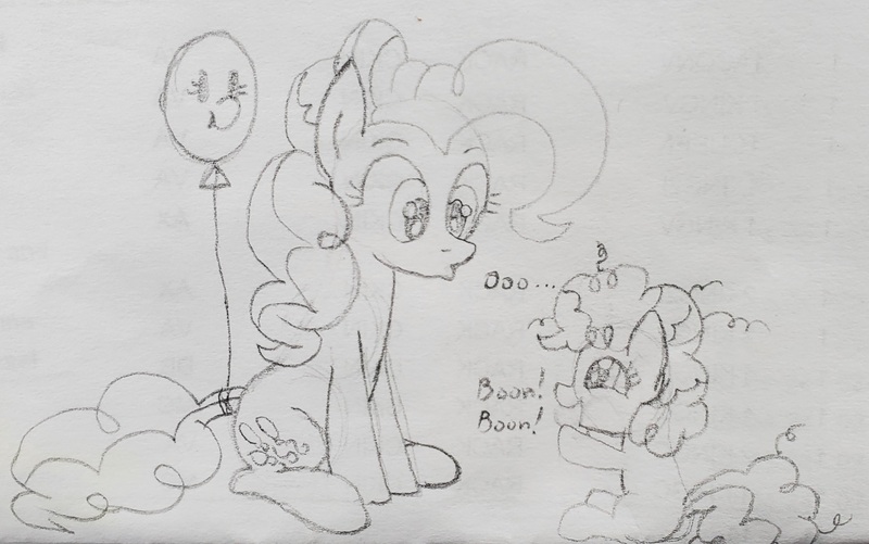 Size: 2570x1610 | Tagged: safe, artist:legendoflink, derpibooru import, pinkie pie, earth pony, pony, duo, duo female, female, filly, filly pinkie pie, foal, image, jpeg, traditional art, younger