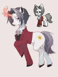 Size: 2000x2666 | Tagged: safe, artist:營養三猫治, derpibooru import, ponified, pony, ace attorney, image, miles edgeworth, png, simple background