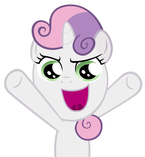 Size: 858x930 | Tagged: safe, artist:pinkiepiiiie, edit, editor:undeadponysoldier, ponerpics import, ponybooru import, vector edit, sweetie belle, pony, unicorn, hearts and hooves day (episode), >:), female, filly, foal, hooves up, image, oh come on, png, simple background, solo, transparent background, vector