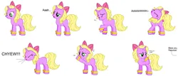 Size: 1024x437 | Tagged: safe, artist:sarahgirl1998, derpibooru import, oc, unofficial characters only, pony, unicorn, bow, comic, hair bow, horn, image, jpeg, nostrils, pre sneeze, simple background, sneezing, white background