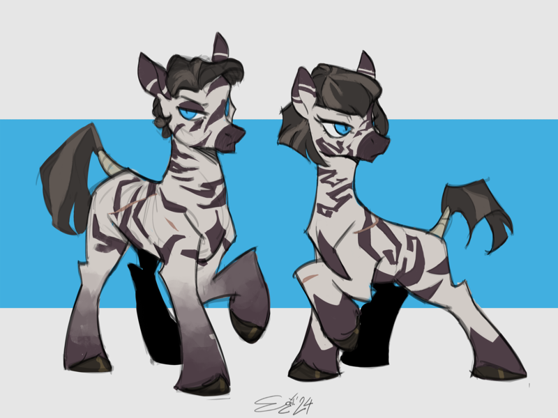 Size: 2000x1500 | Tagged: safe, artist:egil, derpibooru import, oc, unofficial characters only, zebra, duo, duo male and female, female, image, male, png, scar, siblings