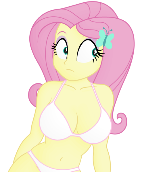 Size: 2100x2550 | Tagged: suggestive, artist:ah96, derpibooru import, editor:ah96, fluttershy, human, equestria girls, adorasexy, beautiful, beautisexy, belly button, big breasts, bikini, bra, breasts, busty fluttershy, butterfly hairpin, cleavage, cute, eyeshadow, female, g4, hairpin, image, makeup, ms paint, png, sexy, shading, shrunken pupils, simple background, solo, solo female, stupid sexy fluttershy, surprised, transparent background, underwear, white underwear