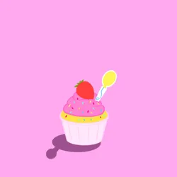 Size: 500x500 | Tagged: safe, artist:beike, derpibooru import, part of a set, pinkie pie, cupcake, cutie mark, food, image, no pony, png, simple background