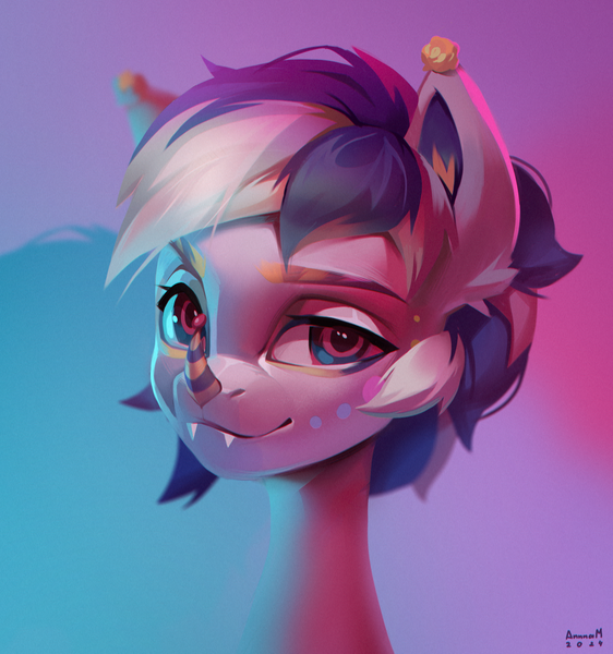 Size: 2279x2433 | Tagged: safe, artist:annna markarova, derpibooru import, oc, unofficial characters only, pony, bust, commission, horn, image, looking at you, male, png, portrait, simple background, smiling, solo