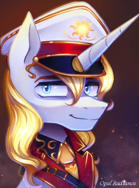 Size: 2204x2966 | Tagged: safe, artist:opal_radiance, derpibooru import, prince blueblood, pony, unicorn, equestria at war mod, clothes, horn, husband, image, military, png, solar empire, solo, uniform