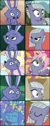 Size: 1104x2748 | Tagged: episode needed, safe, derpibooru import, edit, edited screencap, screencap, limestone pie, earth pony, pony, rabbit, best gift ever, g5, my little pony: tell your tale, rock solid friendship, the maud couple, spoiler:g5, spoiler:my little pony: tell your tale, spoiler:tyts02e08, animal, bunnisi beauties, comparison, g4, image, png, twitch (g5)