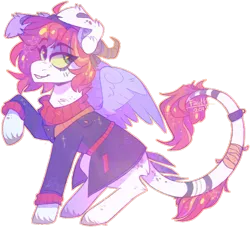 Size: 1280x1162 | Tagged: safe, artist:faultx, derpibooru import, oc, oc:faultx, unofficial characters only, pegasus, pony, clothes, dog ears, horns, image, png, simple background, solo, transparent background